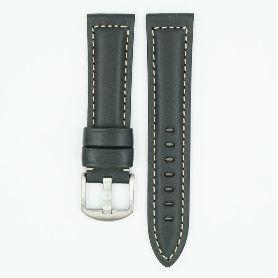 Oil Tan Black Leather Strap image