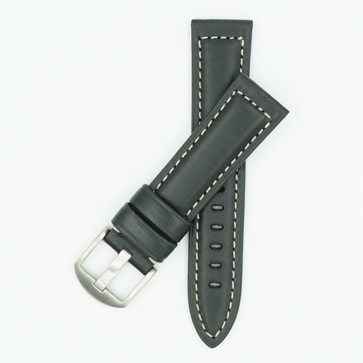 Oil Tan Black Leather Strap image