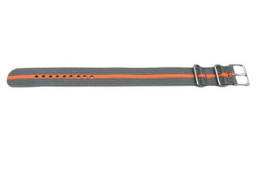 Timex 20mm Gray with Orange Stripe Weekender/Nato Band