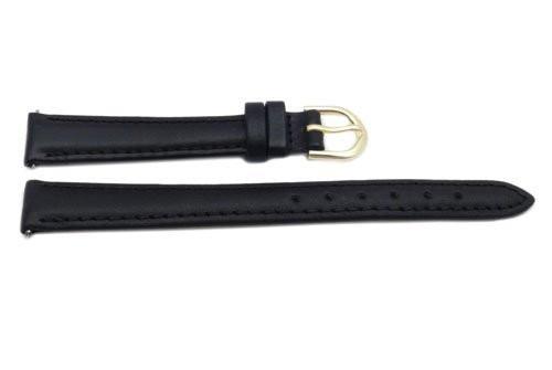 Timex Black Calfskin Leather 12mm Ladies Watch Band