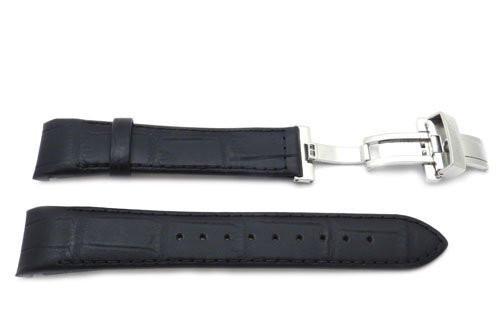 Genuine Citizen Eco-Drive Black Textured Leather 21mm Watch Band