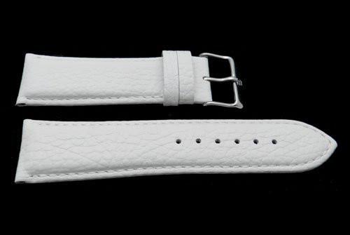 Genuine Textured Leather Anti-Allergic White Watch Strap