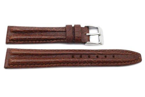 Genuine Textured Sport Leather Anti-Allergic Brown Watch Strap