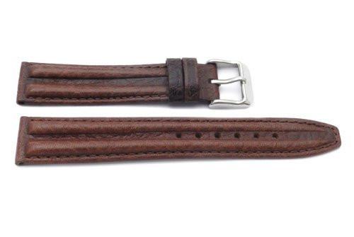 Genuine Textured Sport Leather Anti-Allergic Dark Brown Watch Strap