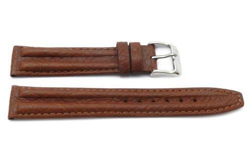 Genuine Textured Sport Leather Anti-Allergic Camel Watch Strap