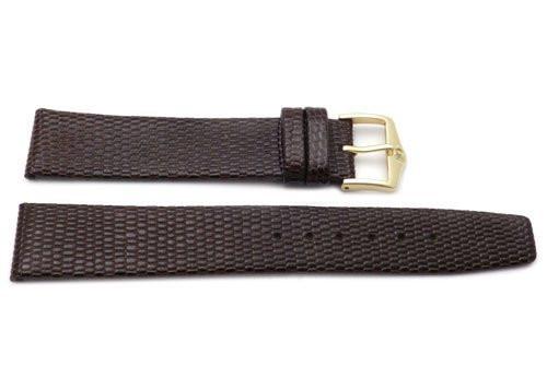 Genuine Textured Leather Lizard Grain Anti-Allergic Brown Watch Strap