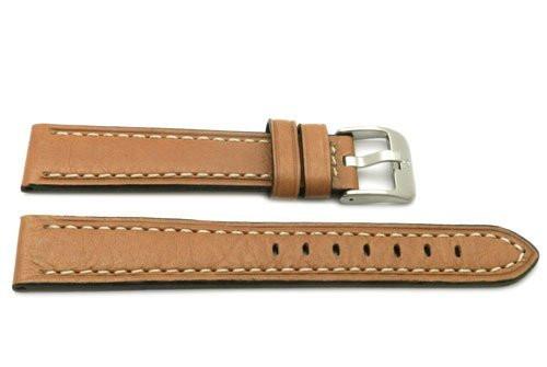 Genuine Textured Leather Anti-Allergic Tan Watch Strap