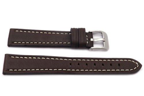 Genuine Textured Leather Anti-Allergic Brown Watch Band