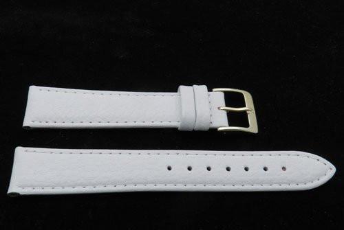 Genuine Textured Leather Anti-Allergic White Watch Strap