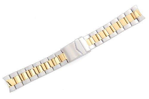 Genuine Swiss Army Steel Dual Tone Bracelet with Solid End Piece