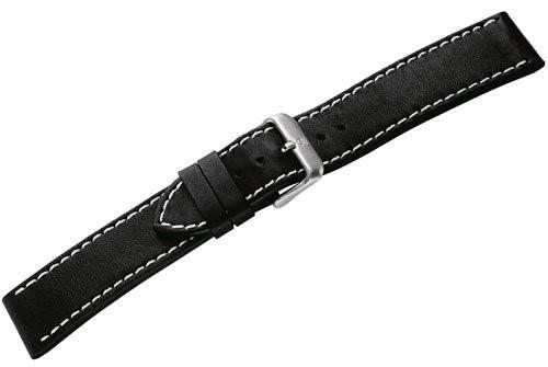 Genuine Swiss Army Chrono Classic Black 21mm Leather Strap with White Stitching