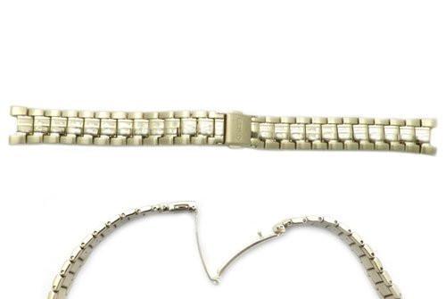 Seiko Gold Tone Stainless Steel 15/7mm Ladies Coutura Push Button Fold-Over Clasp Watch Bracelet