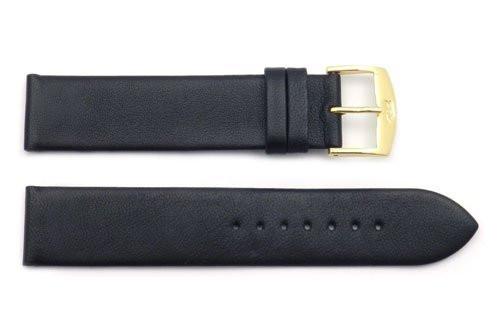 ZRC Genuine Smooth Soft Black Lambskin Leather Anti-Allergic Watch Strap