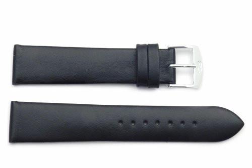 ZRC Smooth Soft Black Calfskin Leather Anti-Allergic Watch Band