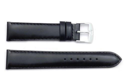 ZRC Genuine Smooth Soft Black Calfskin Leather Anti-Allergic Waterproof Extra Short Watch Strap