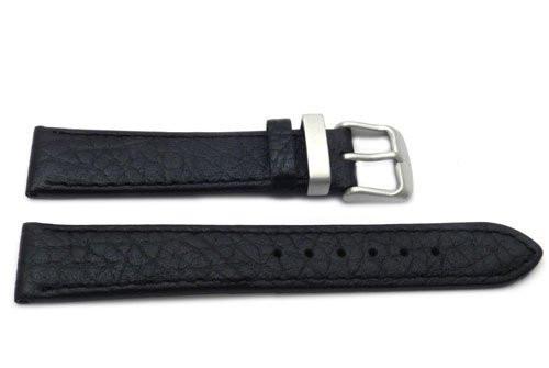 Genuine Textured Sport Leather Anti-Allergic Black Watch Band