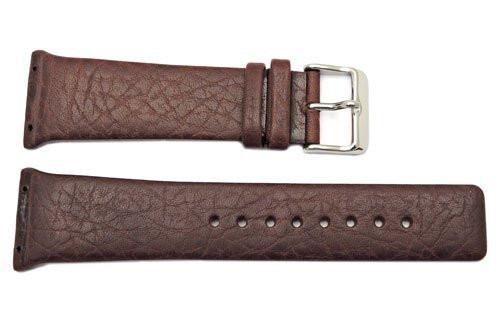 Kenneth Cole Genuine Textured Leather Dark Brown Square Tip 26mm Watch Band