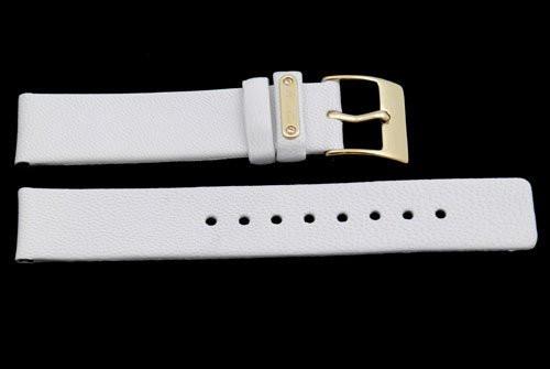 Kenneth Cole Genuine Textured White Leather Square Tip 18mm Watch Band