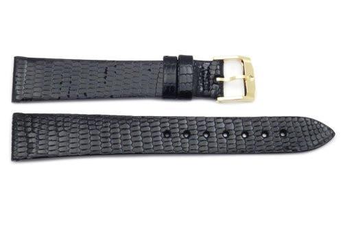 Movado Genuine Textured Leather Black Lizard Grain 17mm Watch Band