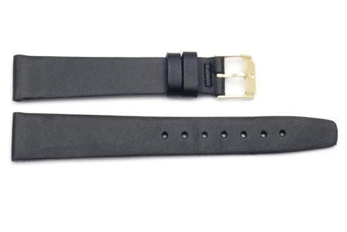 Movado Genuine Black Smooth Glove Leather 17mm Watch Band