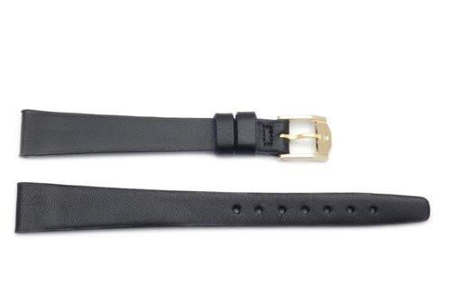 Movado Genuine Smooth Leather Black 14mm Long Watch Strap