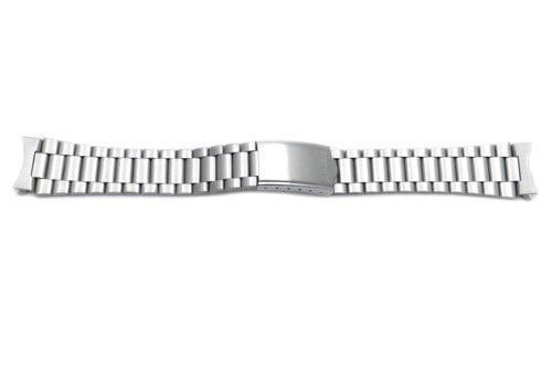 Seiko Silver Tone Stainless Steel Fold-Over Clasp 19mm Watch Bracelet