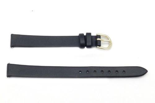 Timex Black Calfskin Smooth Leather 11mm Long Ladies Watch Band