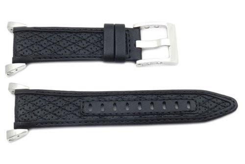 Genuine Seiko Sportura 30/20mm Black Leather Watch Band - 4A452JL