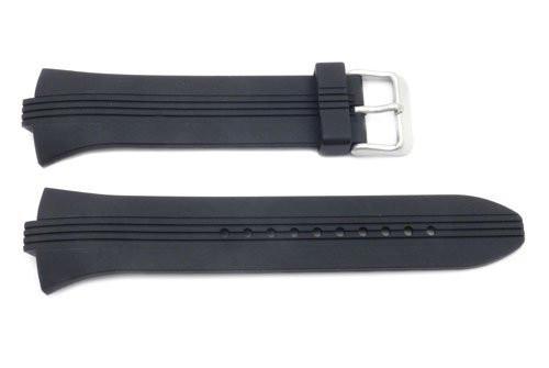 Pulsar Black Smooth Rubber 28/8mm Watch Strap