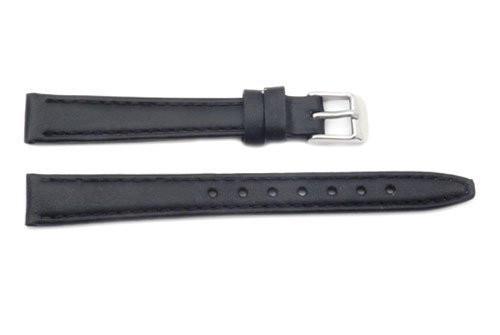 Genuine Leather Smooth Black Ladies Watch Strap