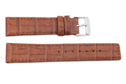 Genuine Textured Leather Rouille Crocodile Grain Watch Strap