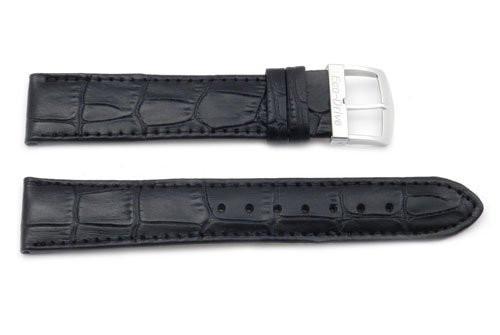 Citizen Eco-Drive Genuine Textured Leather Black Alligator Grain 20mm Watch Band