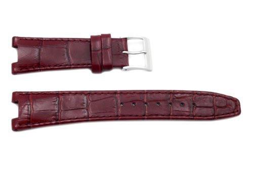 Seiko Coutura Burgundy Textured Calfskin Alligator Grain 20/9mm Watch Strap