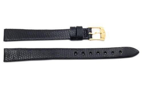 Movado Genuine Black Lizard Leather Long 12mm Watch Strap