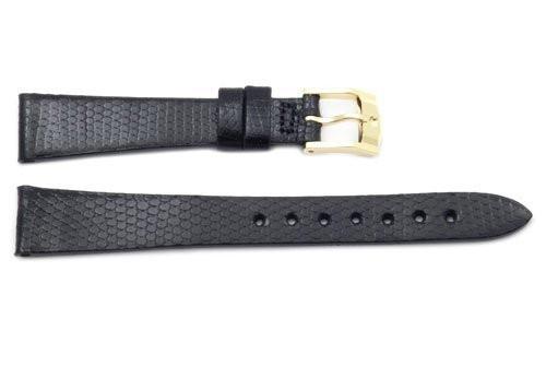 Movado Genuine Black Lizard Leather 14mm Short Watch Strap