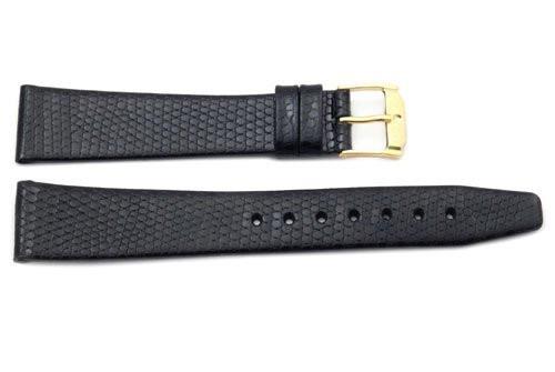 Movado Genuine Textured Leather Black Lizard Grain 18mm Watch Strap