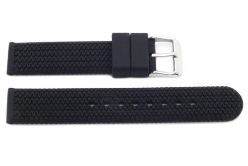 Black Rubber Zigzag Texture B-RB112 18mm Watch Strap