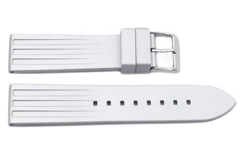 Silver Tapered Rubber B-RBL20 22mm Watch Strap