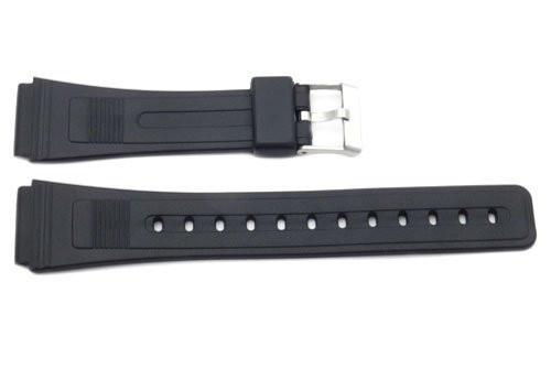 Black Rubber Casio Style 19mm Watch Strap