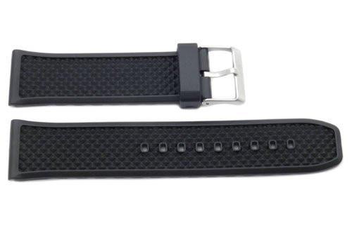 Black Rubber Diamond Texture Watch Strap