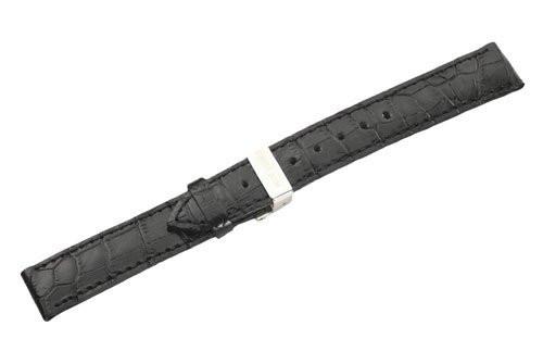 Swiss Army Officer Series Smooth Black Leather 16mm Watch Strap