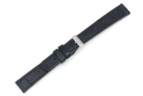 Swiss Army Vivante Genuine Textured Leather Black Alligator Grain 14mm Watch Strap