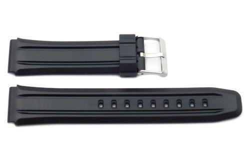 Black Rubber Casio Style 20mm Watch Strap