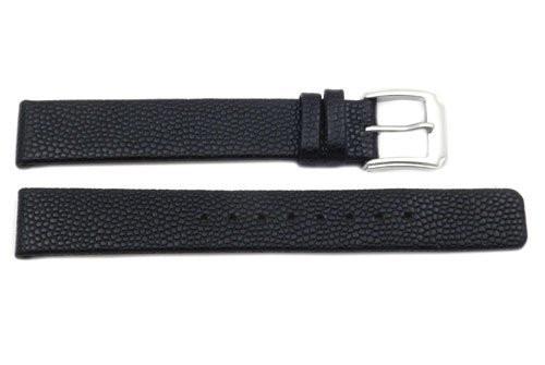 Kenneth Cole Genuine Textured Black Leather Square Tip 15mm Watch Band