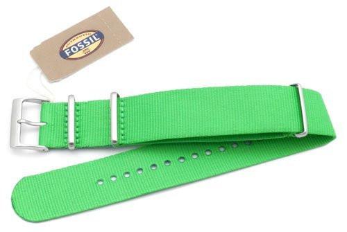 Fossil Light Green Long Nylon 22mm Watch Band