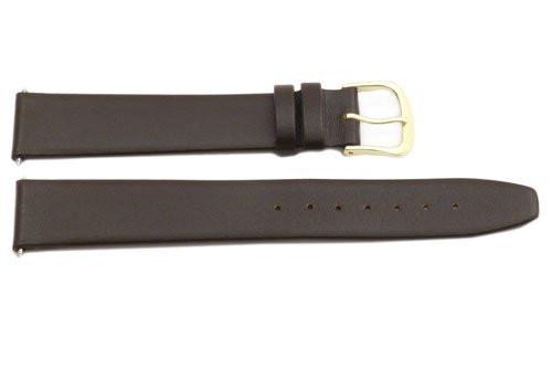 Genuine Smooth Brown Leather Long 18mm Watch Band