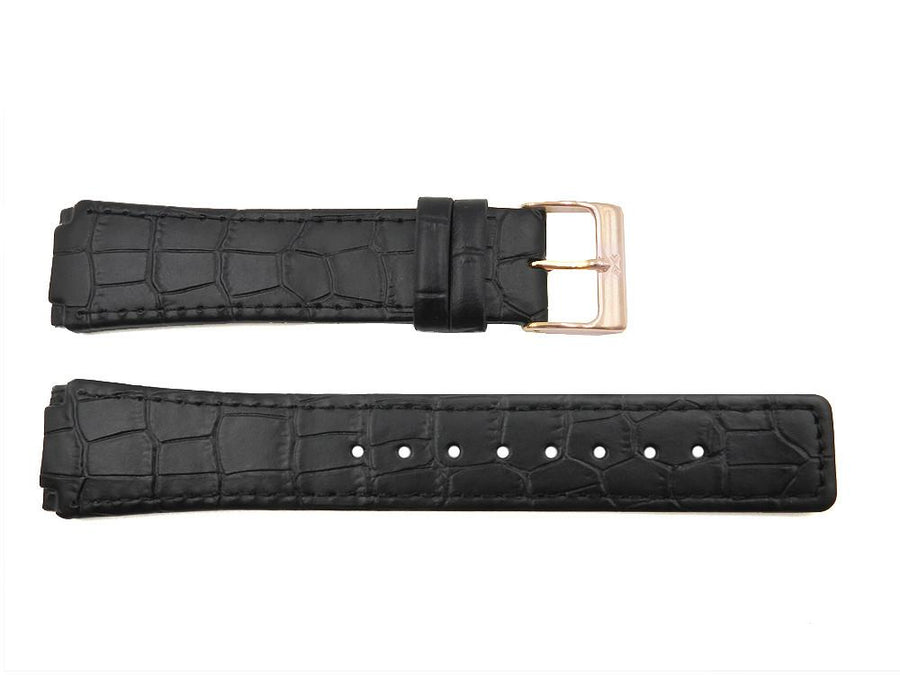 Skagen 331XLRLB Black Leather Crocodile Grain Watch Strap image