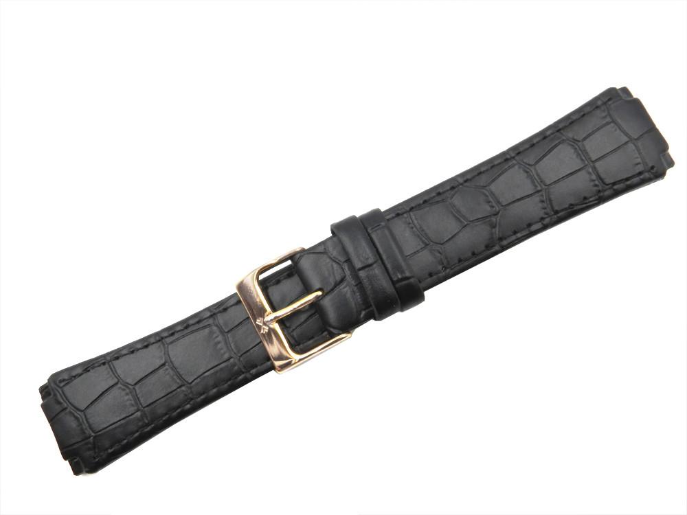 Skagen 331XLRLB Black Leather Crocodile Grain Watch Strap image