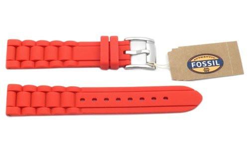 Fossil Red Link Style Silicone 18mm Watch Strap