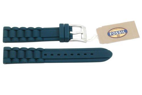 Fossil Teal Link Style Silicone 18mm Watch Strap